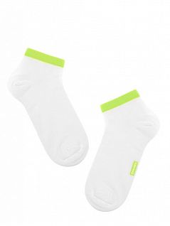 Двухцветные носки с двойной анатомической резинкой Conte DTНсм7с37сп068 068_Белый/Салатовый